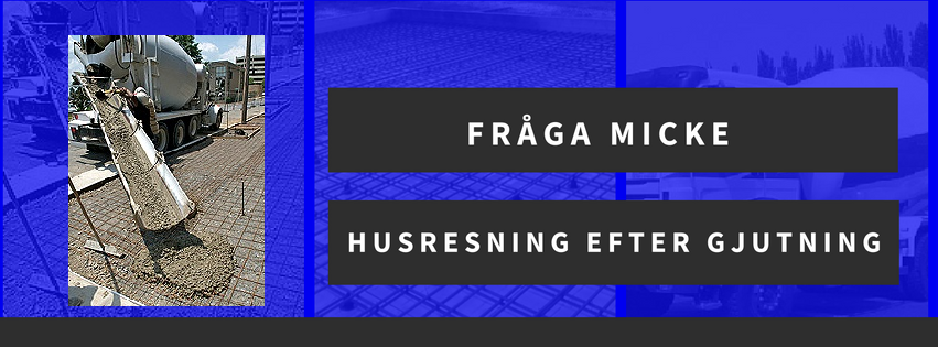 husresning efter gjutning av platta
