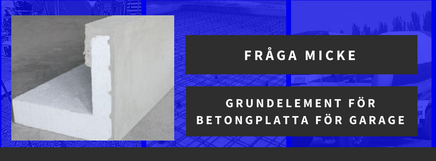 Grundelement för betongplatta för garage