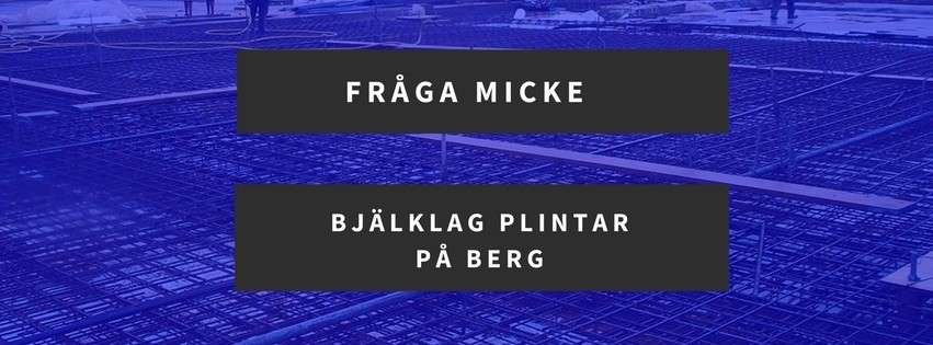 Bjälklag plintar på berg.